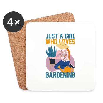 JUSTE UNE FILLE QUI AIME JARDINER - Dessous de verre (lot de 4) - blanc - Devant