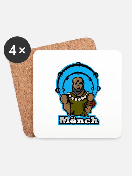 Der Mönch - Untersetzer (4er-Set) - Weiß
