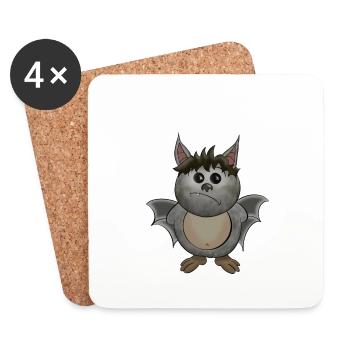 Tribas la petite chauve-souris - Dessous de verre (lot de 4) - blanc - Devant