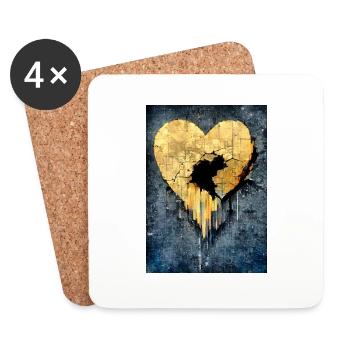 Broken heart - Coasters (set of 4) - white - Front