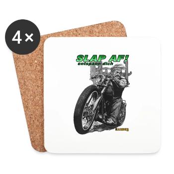 slap af - entspann dich - Untersetzer (4er-Set) - Weiß - Vorne