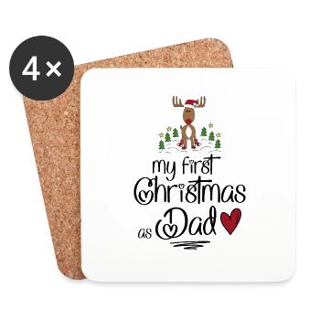 My first Christmas as Dad - Untersetzer (4er-Set) - Weiß - Vorne