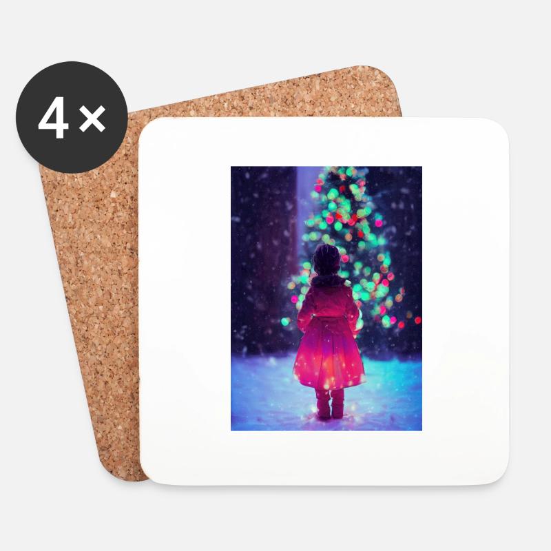 Weihnachten 18 - Untersetzer (4er-Set) - Weiß