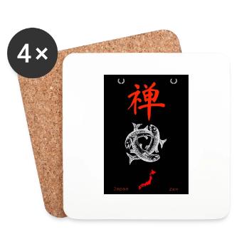 Japonais - Dessous de verre (lot de 4) - blanc - Devant