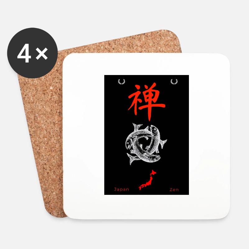 Japanisch - Untersetzer (4er-Set) - Weiß