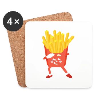 Dabbing Pommes Eine Tüte Pommes frites - Untersetzer (4er-Set) - Weiß - Vorne