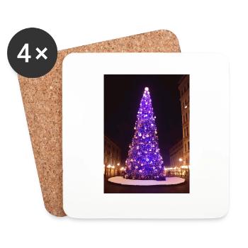 Purple Christmas Tree - Coasters (set of 4) - white - Front