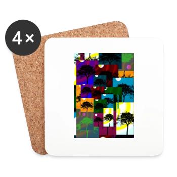 Tree art - Untersetzer (4er-Set) - Weiß - Vorne