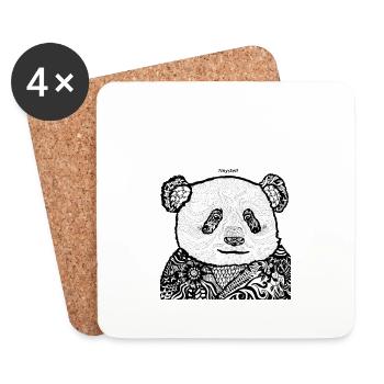 PANDA MANDALAS - Coasters (set of 4) - white - Front