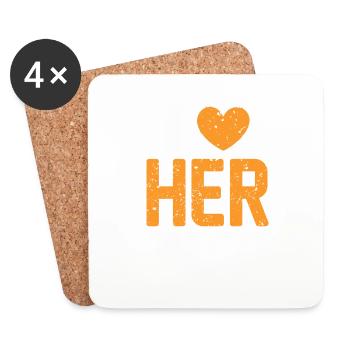I love her Taco - Coasters (set of 4) - white - Front