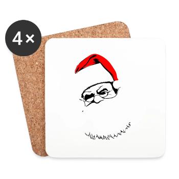 Christmas Hat Santa Claus Christmas Vector - Coasters (set of 4) - white - Front