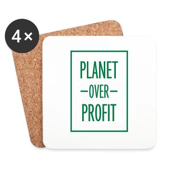 Planète sur le devis de profit - Dessous de verre (lot de 4) - blanc - Devant