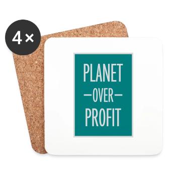 Planète sur le devis de profit - Dessous de verre (lot de 4) - blanc - Devant