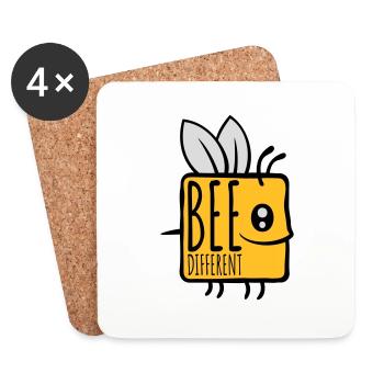 bee citation différente - Dessous de verre (lot de 4) - blanc - Devant