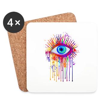 oeil - Dessous de verre (lot de 4) - blanc - Devant