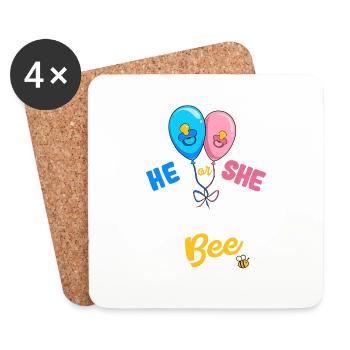 Il ou elle oncle à Bee meilleur oncle jamais Français - Dessous de verre (lot de 4) - blanc - Devant