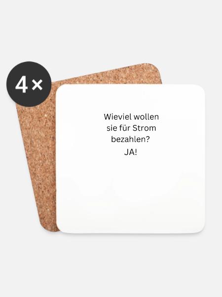 Stromkosten - Untersetzer (4er-Set) - Weiß