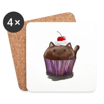 Cupcat - Untersetzer (4er-Set) - Weiß - Vorne