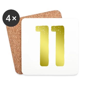 11 Number jersey - Coasters (set of 4) - white - Front