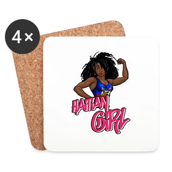 Haïti Drapeau Haïtien Femme Princesse I Cadeau - Dessous de verre (lot de 4) - blanc - Devant