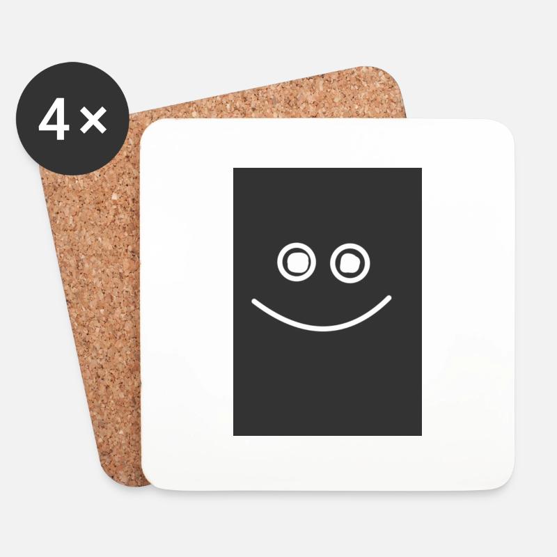Happy Smile Black - Untersetzer (4er-Set) - Weiß