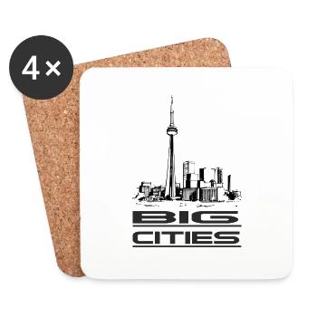 BIG CITIES SKYLINE 4 - Untersetzer (4er-Set) - Weiß - Vorne