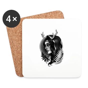 Déesse slave - Dessous de verre (lot de 4) - blanc - Devant