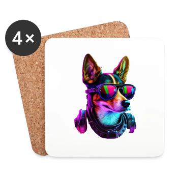 Basenji Dogs Basenjis - Coasters (set of 4) - white - Front