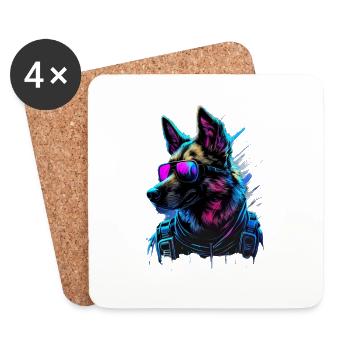 Belgian Malinois Dogs Belgian Malinoiss - Coasters (set of 4) - white - Front