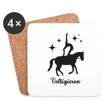 Voltigieren - Untersetzer (4er-Set) - Weiß - Vorne