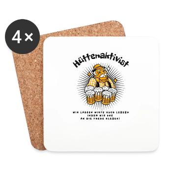 Hüttenaktivist für Hell - Untersetzer (4er-Set) - Weiß - Vorne