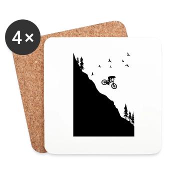 Mtb Lifestyle - downhill drop - Untersetzer (4er-Set) - Weiß - Vorne