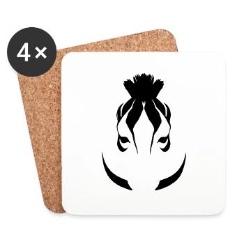 Fun Zebra Cartoon Nature Animal Safari Vector 6 - Coasters (set of 4) - white - Front