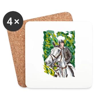 Pferd - Untersetzer (4er-Set) - Weiß - Vorne