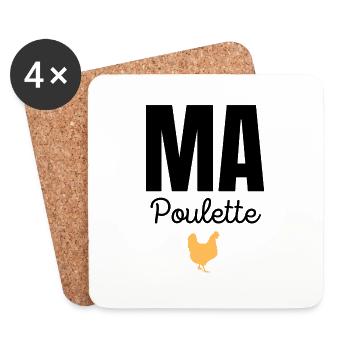 ma poulette - Dessous de verre (lot de 4) - blanc - Devant