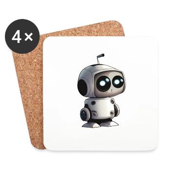 Cute robot cartoon pixar style - Untersetzer (4er-Set) - Weiß - Vorne