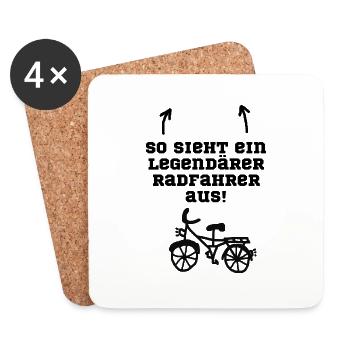 Fahrrad fahren - Untersetzer (4er-Set) - Weiß - Vorne