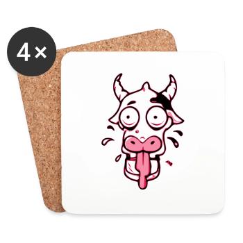 Lilu the cow - Coasters (set of 4) - white - Front