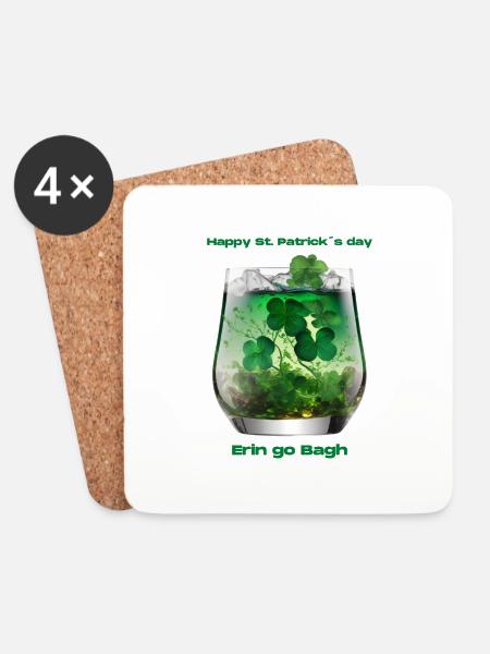 Happy St. Patrick´s Day - Untersetzer (4er-Set) - Weiß