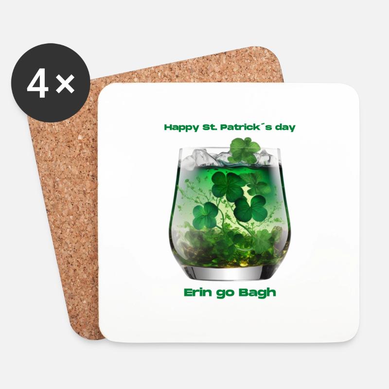 Happy St. Patrick´s Day - Untersetzer (4er-Set) - Weiß