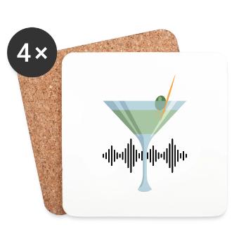 Beer Wine Whiskey Schnapps Alcohol - Coasters (set of 4) - white - Front
