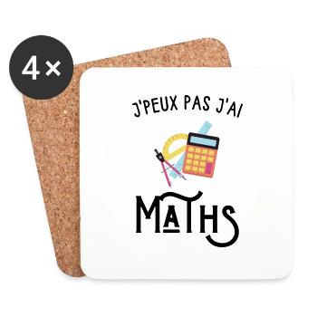 je peux pas j'ai maths - Dessous de verre (lot de 4) - blanc - Devant