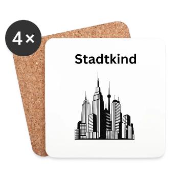 Stadtkind City Großstadt Party Leben Menschen Boom - Untersetzer (4er-Set) - Weiß - Vorne