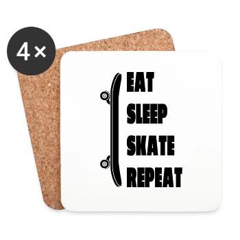 Skateboard Skaten Skate-Fan Skateboarding Skater - Untersetzer (4er-Set) - Weiß - Vorne