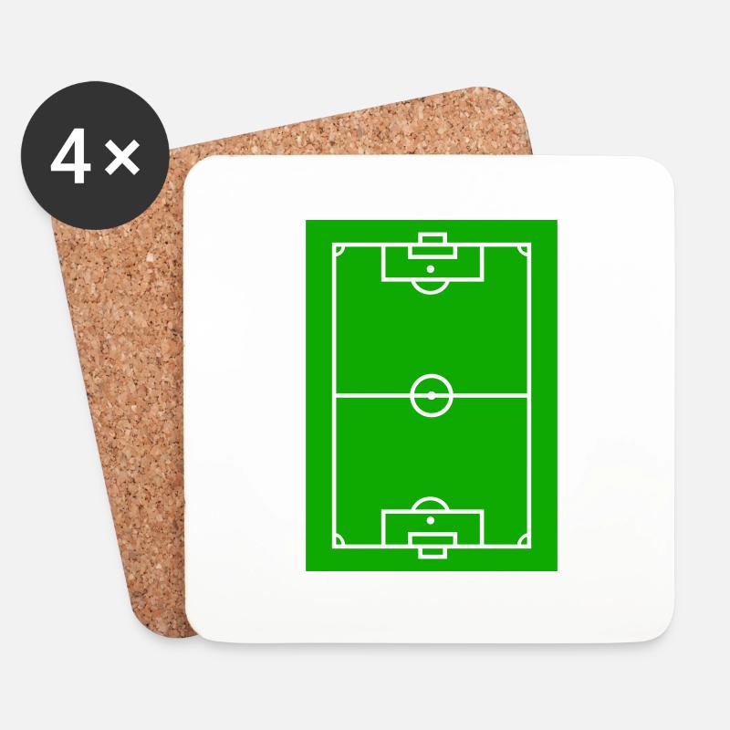 Fußballfeld - Untersetzer (4er-Set) - Weiß