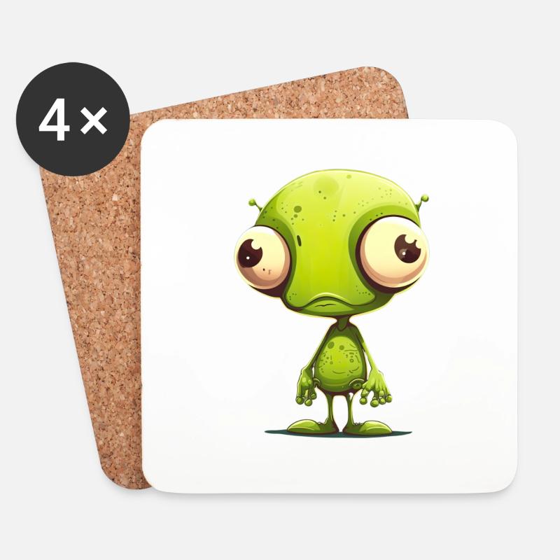 Alien - Untersetzer (4er-Set) - Weiß