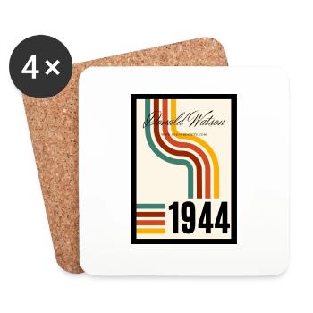 Retro Vegan - Untersetzer (4er-Set) - Weiß - Vorne