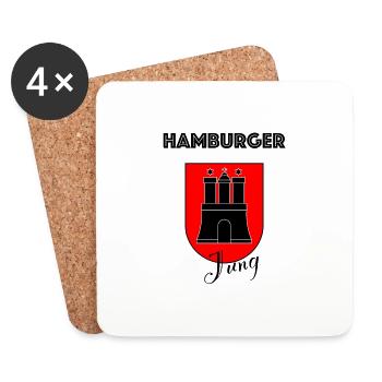 Hamburger Jung - Untersetzer (4er-Set) - Weiß - Vorne