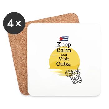 Keep Calm and Visit Cuba - Coasters (set of 4) - white - Front