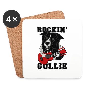 Rockin' Collie - Untersetzer (4er-Set) - Weiß - Vorne